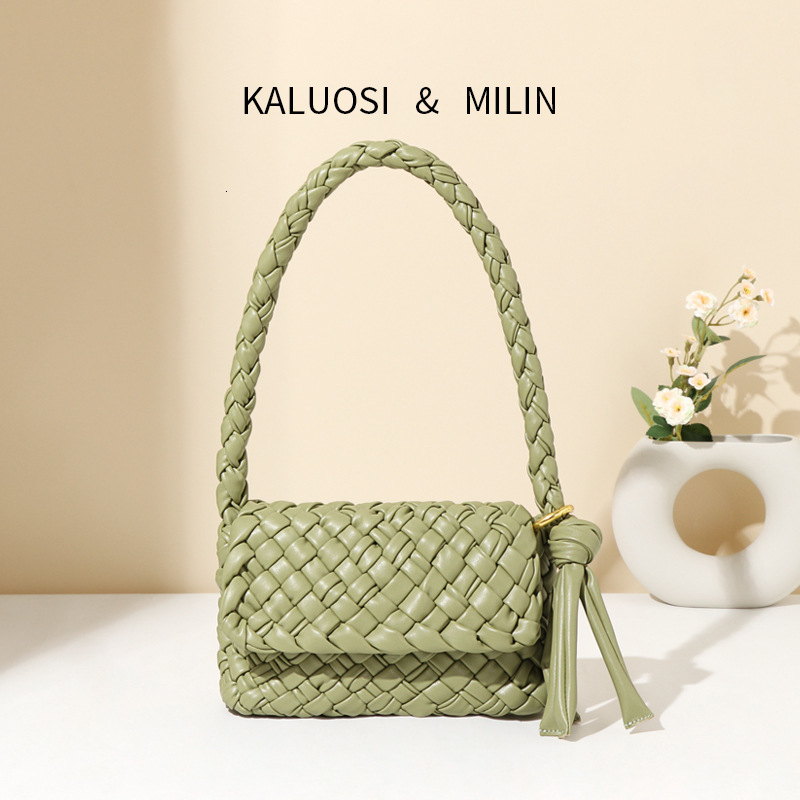 2025 New Braided Bag Women's Fashion PU Leather Female Bag Designer Crossbody Shoulder Handbag