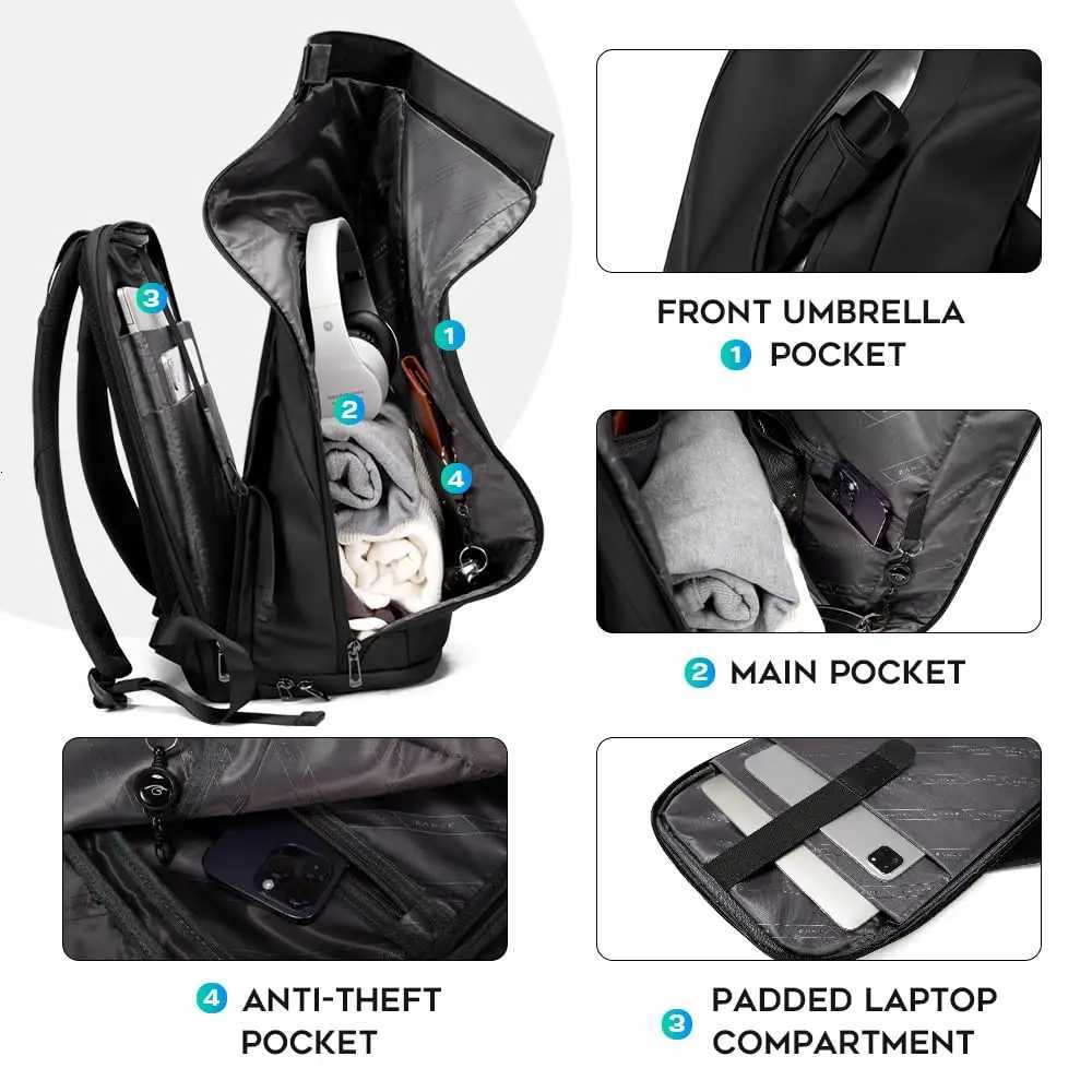 Bange Men Fashion Backpack 156 inch Multifunctional Waterproof Backpack Daily Travel Bag Casual School Rucksack with BuckleW251113