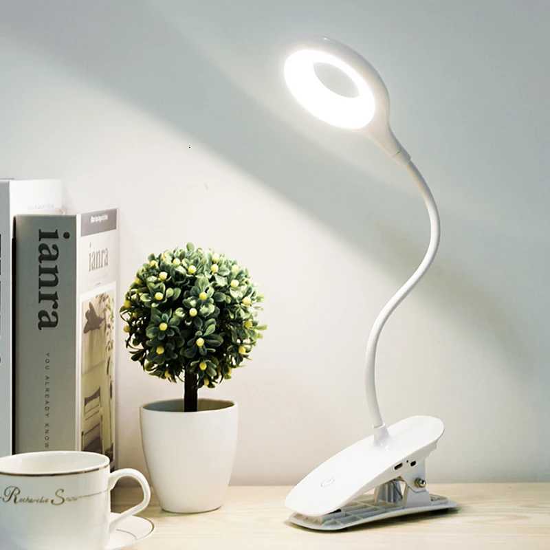 LED Desk Lamp Clip On Type USB Charging With Built In Lithium Battery Touch Dimming 3 Modes Learning Reading M251114