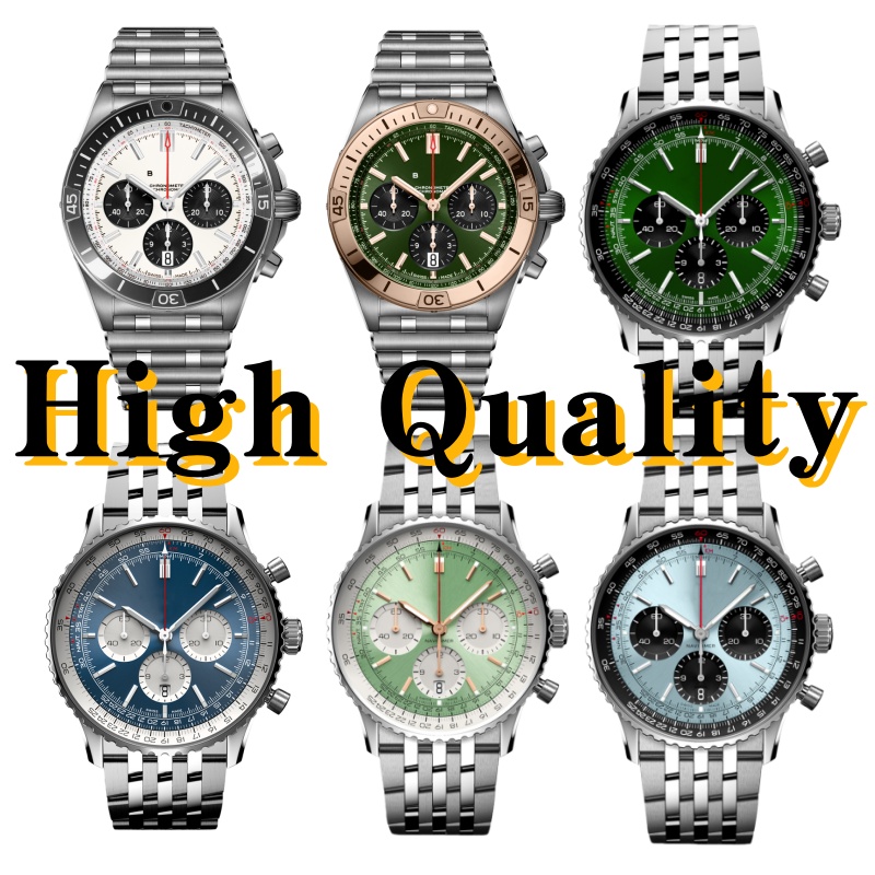 AAA BR Men Breitlngities Watch Navitime Designer Tagly Watch Top Time Chronograph Luminous Waterproof Watch Stainless Steel Leather Strap Automatic Quartz Watch