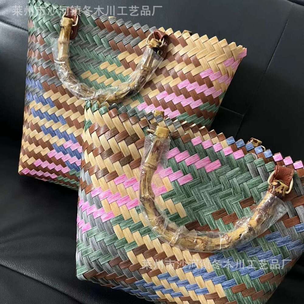 Handmade Beach Bag 2024 Mid Autumn Festival Mooncake High End Gift Handbag Fashion Women's Tote Straw Woven Bag Kq2