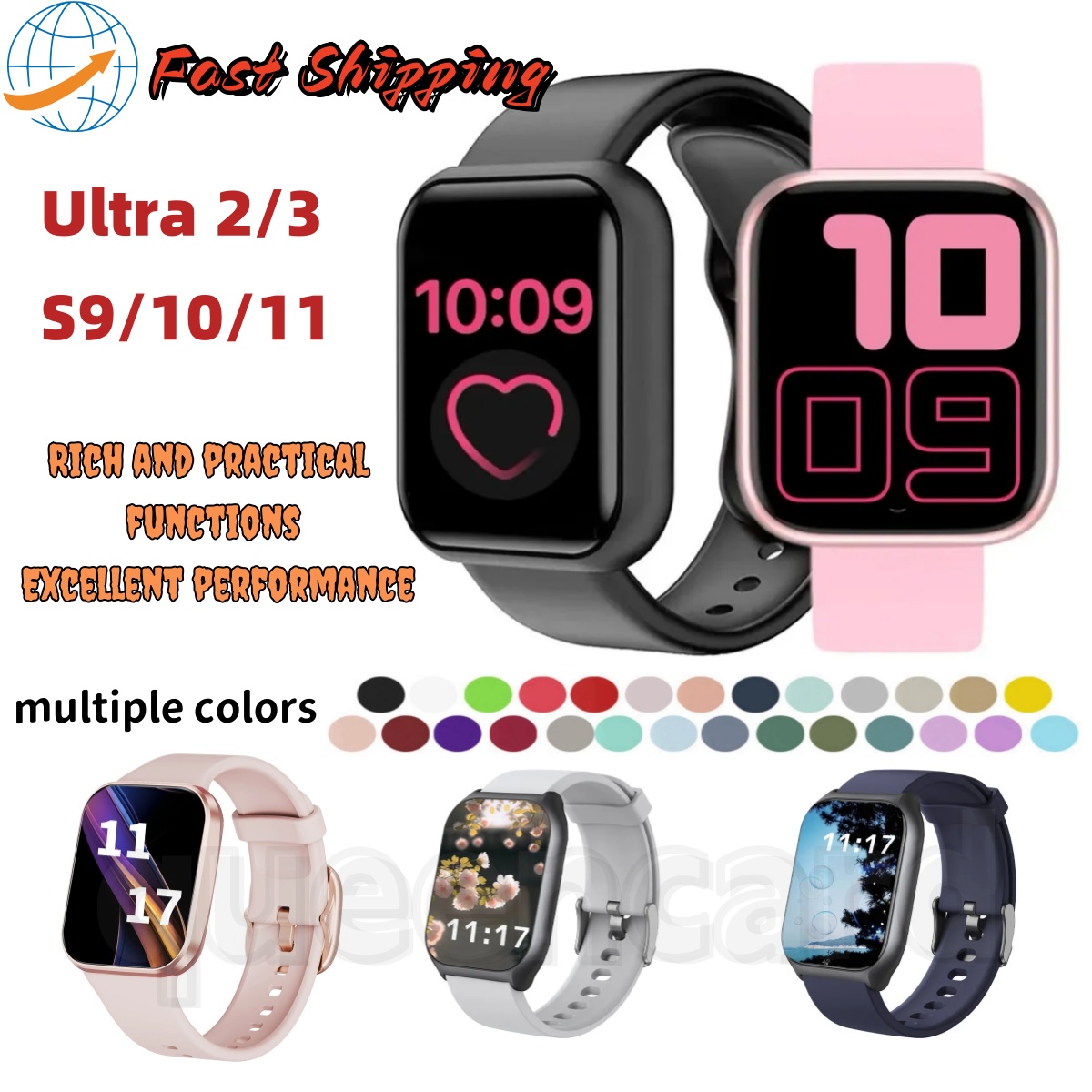 Fashion For Ultra 2/3 Watch 9/10/11 Watch 42 45mm Smart Watch High Quality Sports Watch With Charging Cable Box Protective Case English