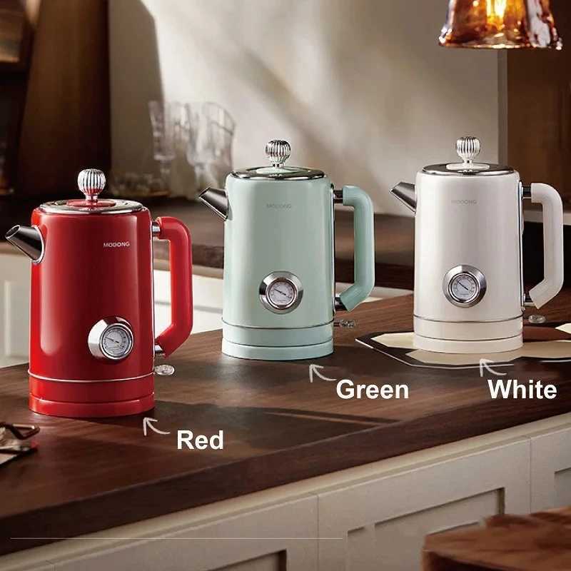 1500W Vintage Electric Kettle 304 stainless steel Fast Heating Water Boiler With Thermometer Home Water Boiling Cooking Pot 18L Y251114