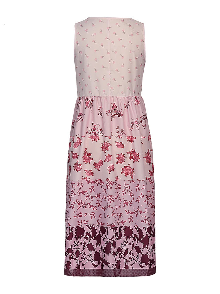 Plus size womens sun dress collar beach flowing party print summer Hawaiian Luau 250414