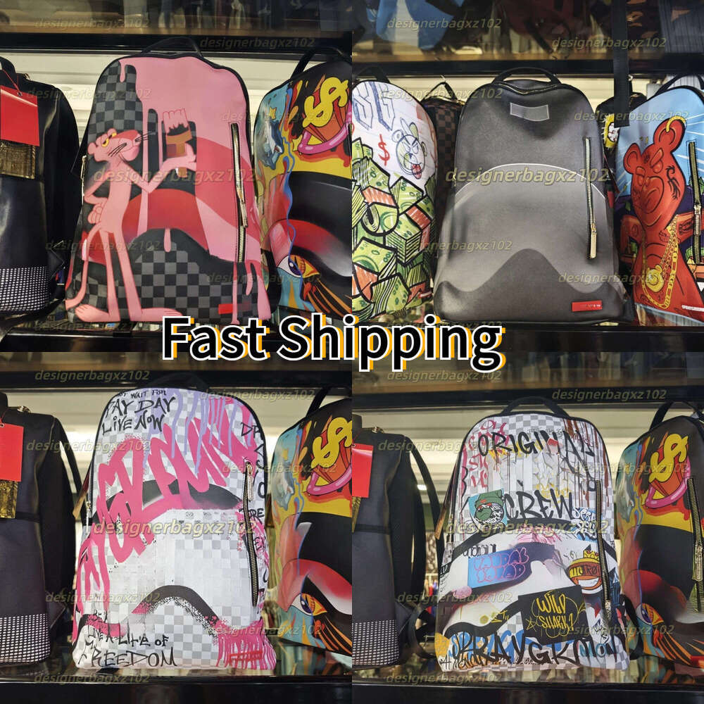 Designer Bag Spraygroundbackpack Luxury Bag Spraygroud Backpack Duffle Bag Black Bag Pink Bag Suede Bag Checkered Style Casual Large Capacity Laptop Backpack