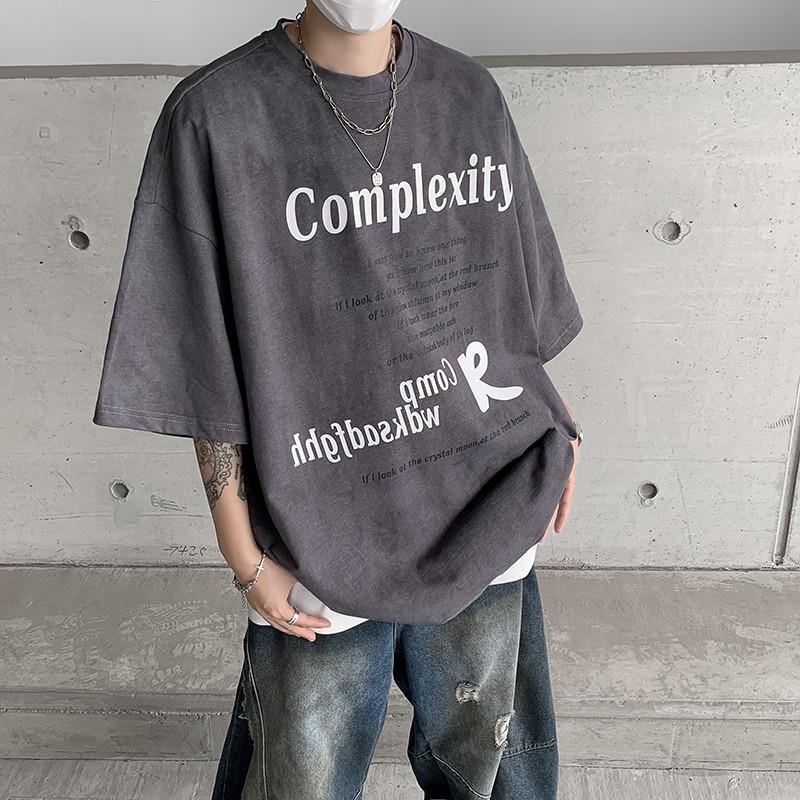 New Short Sleeve T-shirt For Men Summer Designer T-shirt Tie-dye American High Street Five-quarter Sleeve Trendy Hip-hop Half Sleeve Trend