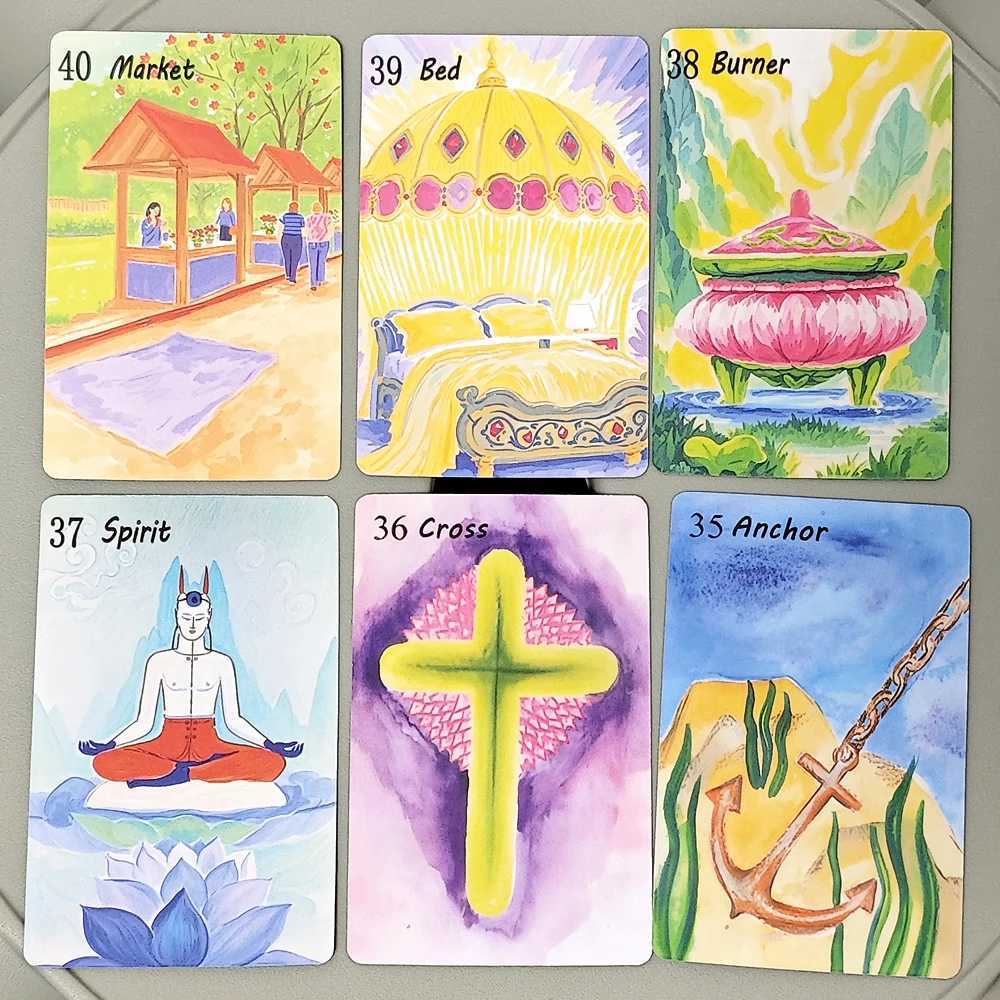 Rana System 96cm Watercolor Painting Lenormand Deck 42 Pcs Lenormand Cards C251114