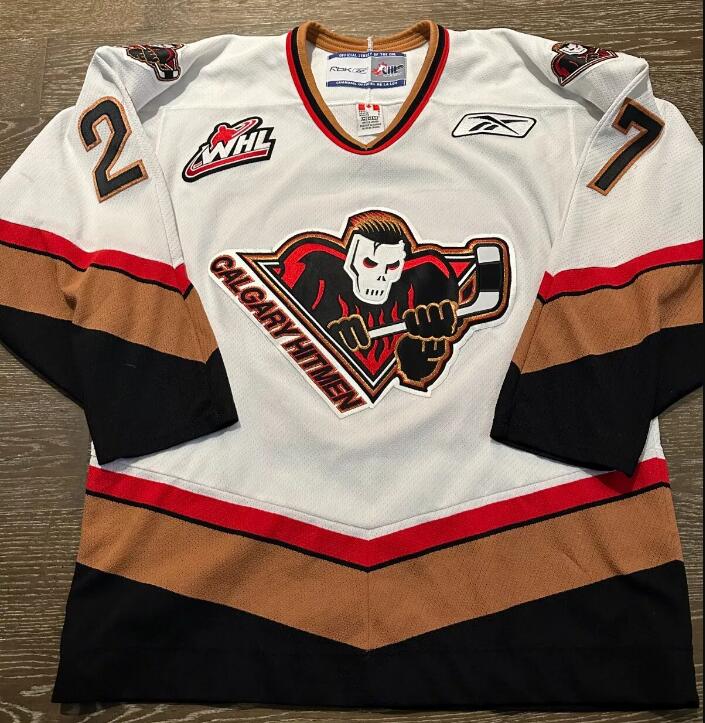 Custom Rare Vintage 2000s Calgary Hitmen WHL CHL Karl Alzner #27 Black Hockey jersey Name Any Number