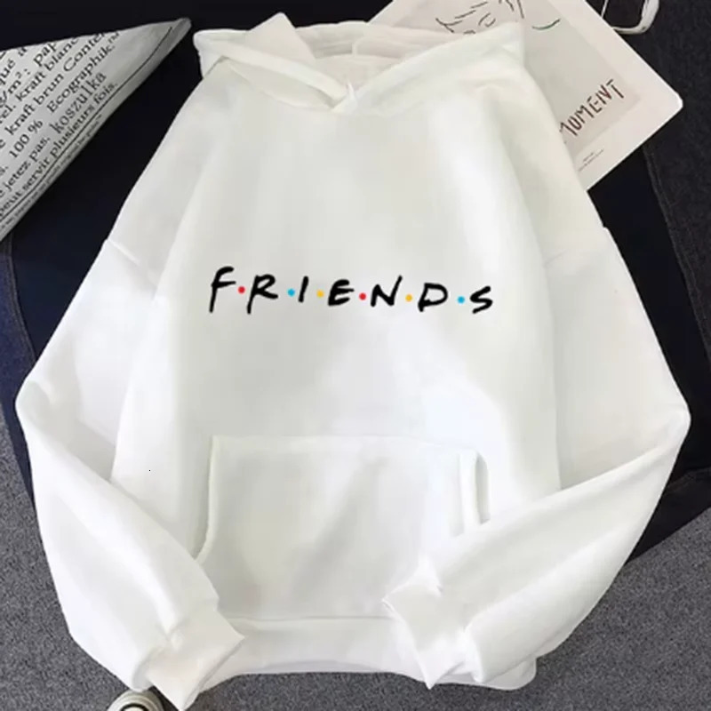 Womens friend printed hoodie with long sleeves and zippers fashionable clothing casual solid color womens spring autumn fashion street 250414Z