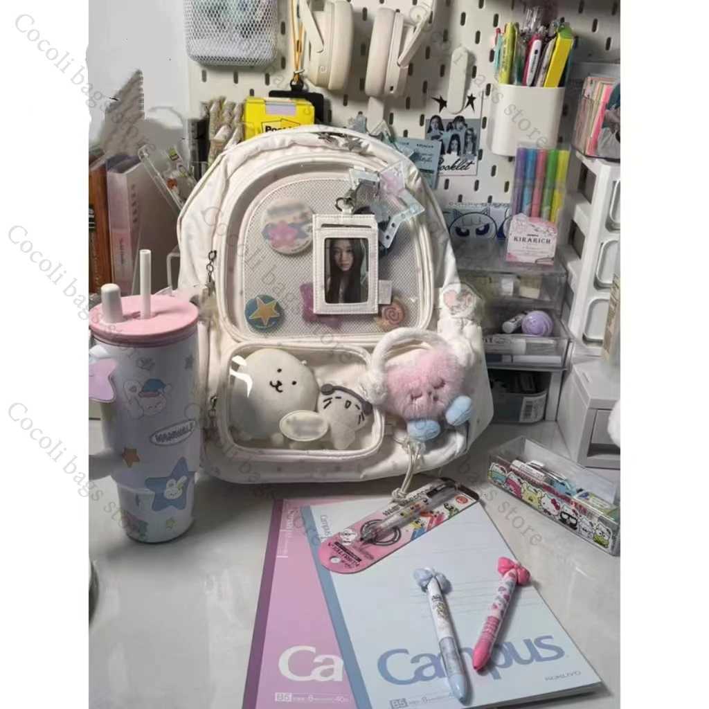 Ita Bag Kawaii Backpack Bags for Woman Transparent Pocket Backpacks Woman Large Capacity Itabag Schoolbag Girls School BagW251113