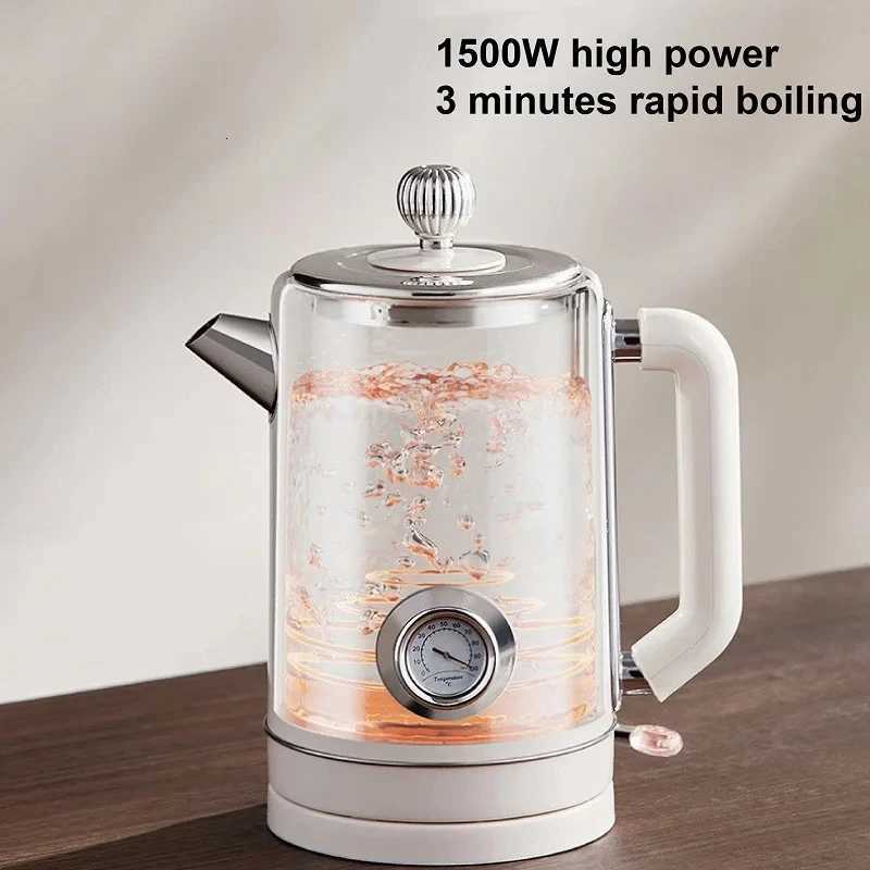 1500W Vintage Electric Kettle 304 stainless steel Fast Heating Water Boiler With Thermometer Home Water Boiling Cooking Pot 18L Y251114