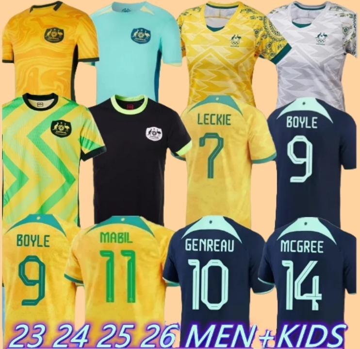 2025 2026 Australia Soccer Jerseys National SOUTTAR 23 24 25 26 CIRCATI MCGREE AGOSTINO SIERA 2024 Home Away men kids football METCALFE GENREAU BOYLE 4XL