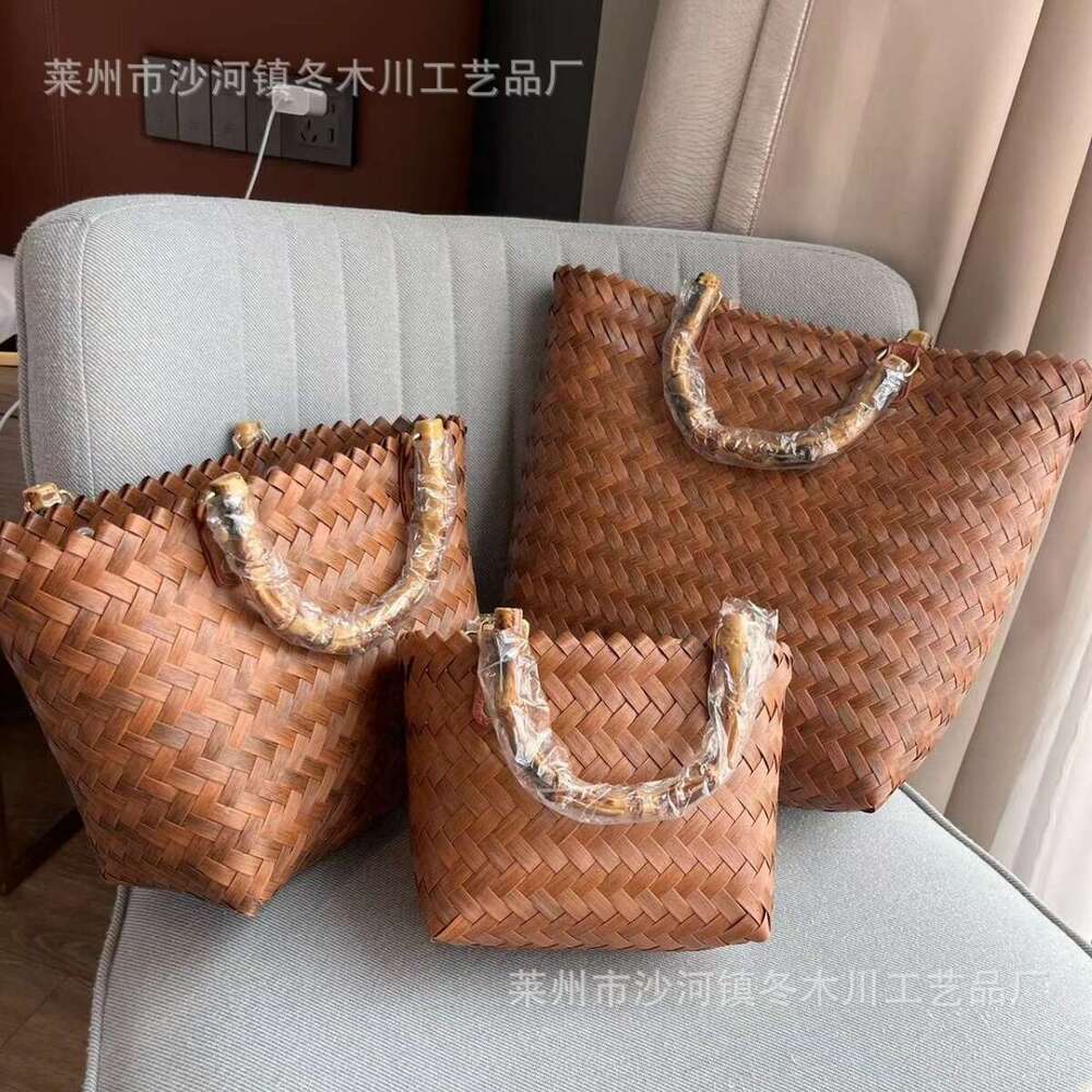 Handmade Beach Bag 2024 Mid Autumn Festival Mooncake High End Gift Handbag Fashion Women's Tote Straw Woven Bag Kq2