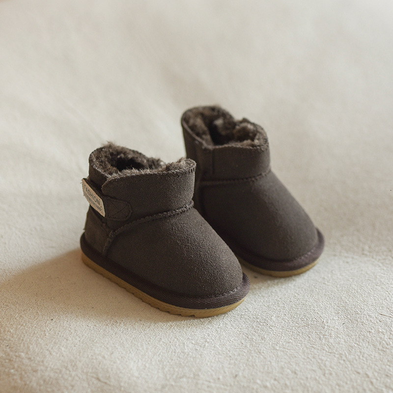 Winter Baby Snow Boots Warm Plush Leather Toddler Shoes Fashion Boys Girls Anti-slip Rubber Sole Baby Sneakers Infant Boots 241028