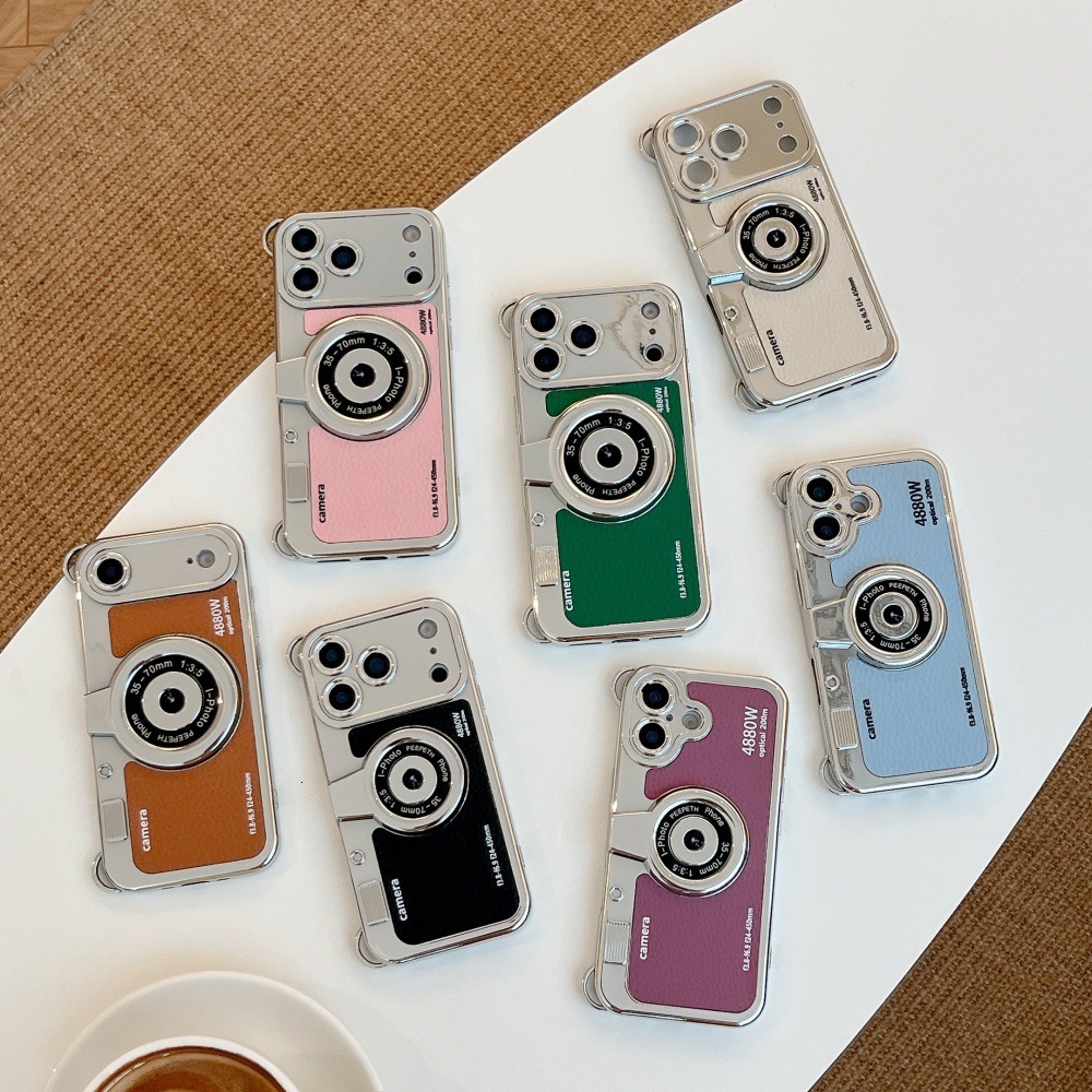 Camera Phone Case Compatible with iPhone 17/16 Pro Max Personalized Solid Color Lanyard Case iPhone 15/14 Pro Shockproof