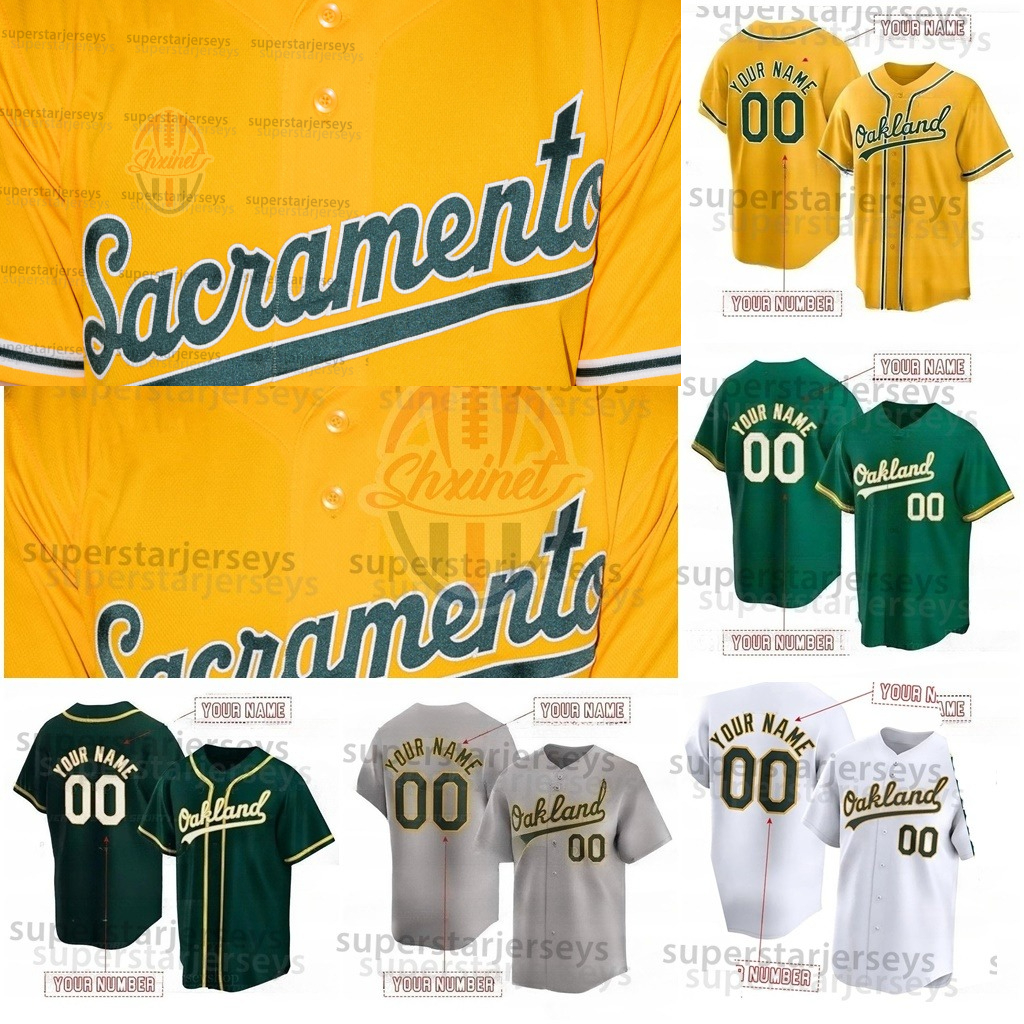 Personalized Custom 2026 Gold Baseball Jersey JJ Bleday Brent Rooker Tyler Soderstrom Colby Thomas Nick Kurtz Darell Hernaiz Harris Willie MacIver Gin