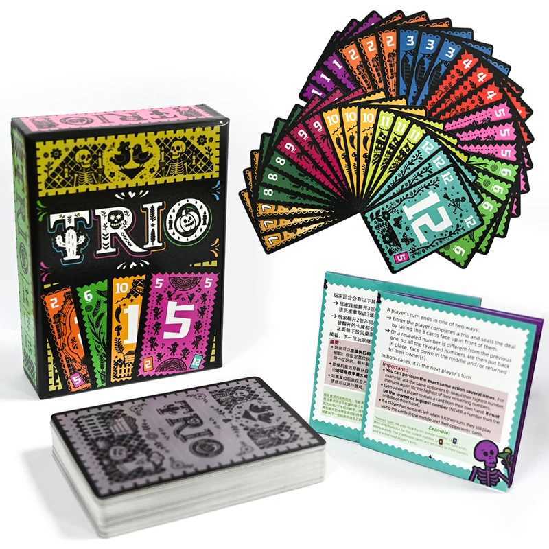 TRIO Family Card Board Game Strategic Card Game Perfect Party Game for 3-6 Players Ideal for Family Game Nights And Kids Gifts C251114
