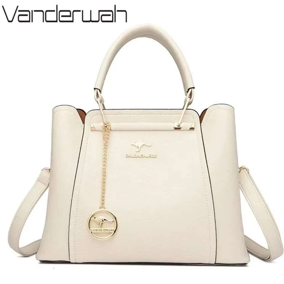 3 Layers Large Capacity Tote Soft Leather Handbags Women Designer Solid Color Crossbody Bag Hand Bags 2025