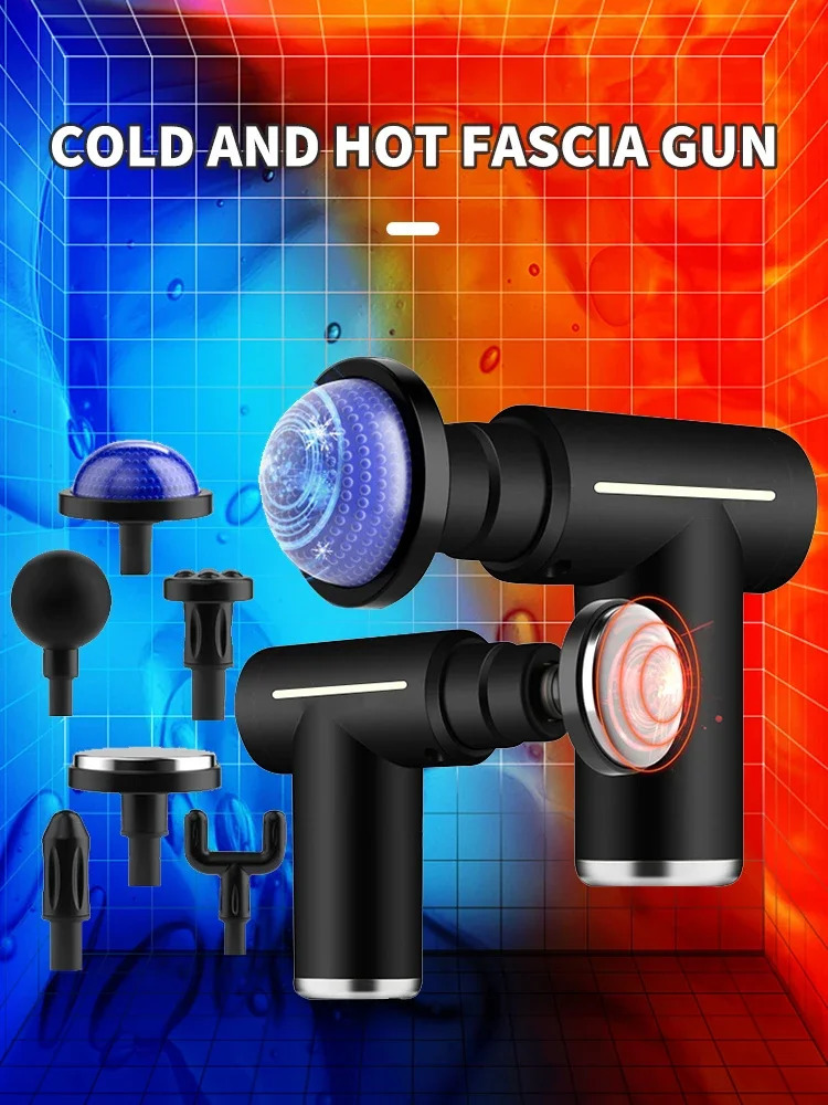 Professional Level Muscle Massage Gun Relaxation Intelligent Exercise Fitness Massager Cold And Compress Fascia Gun 6 Heads 250414