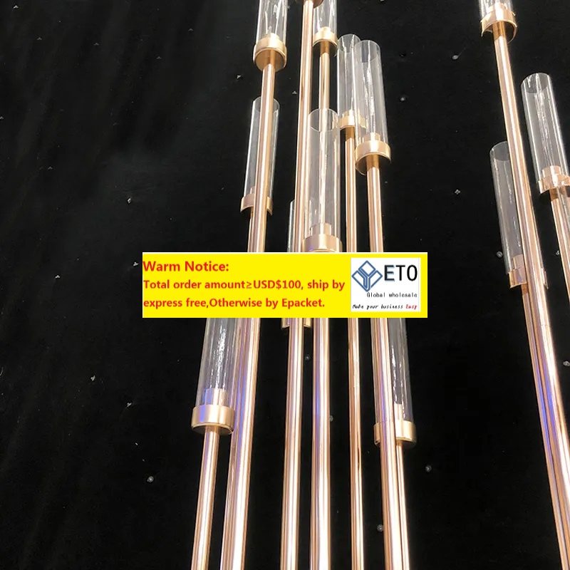 10 Heads Metal Candelabra Candle Holders Road Lead Table Centerpiece Gold Candelabrum Stand Pillar Candlestick For Weddin ZZ XJ260305