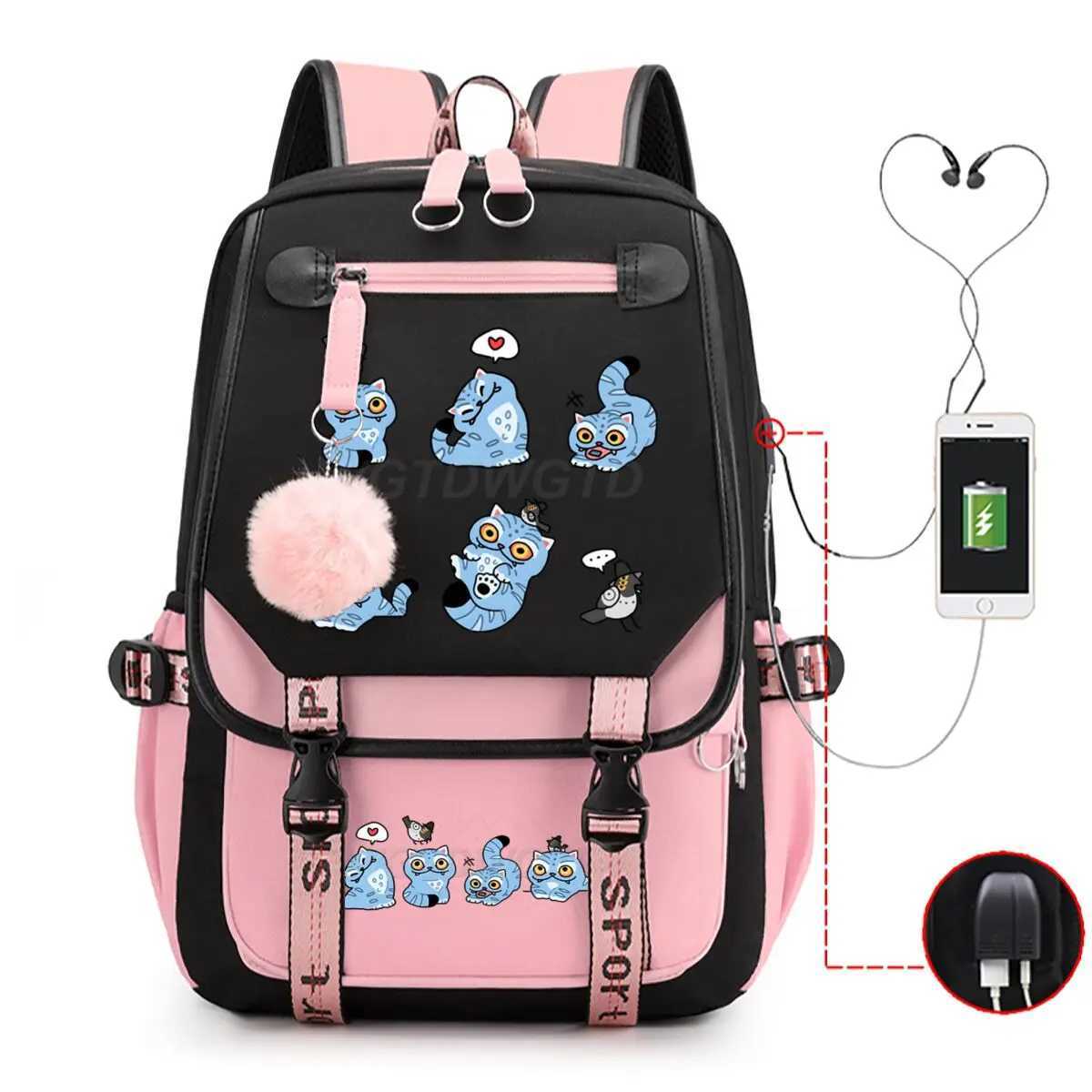 Hot Movie Print Derpy Tiger School Bags for Student Girls Hot Movie Print Backpack Women Laptop Backpack Travel BagpacksW251113