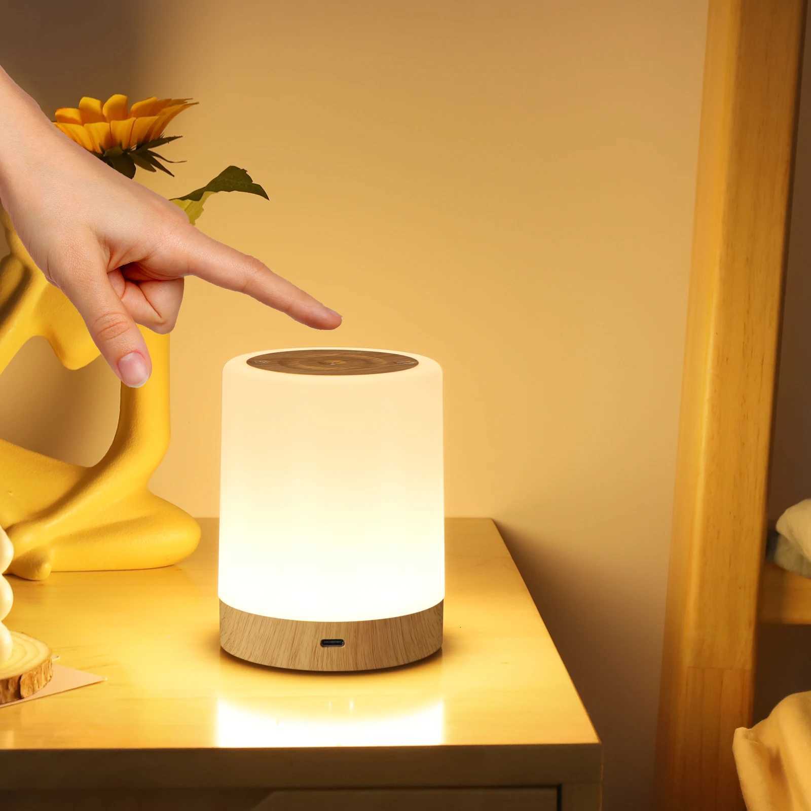 Touch Controlled Night Light RGBUSB Charging Dimmable Desk Light Color Changing Light Bedroom Living Room Bedside Light M251114