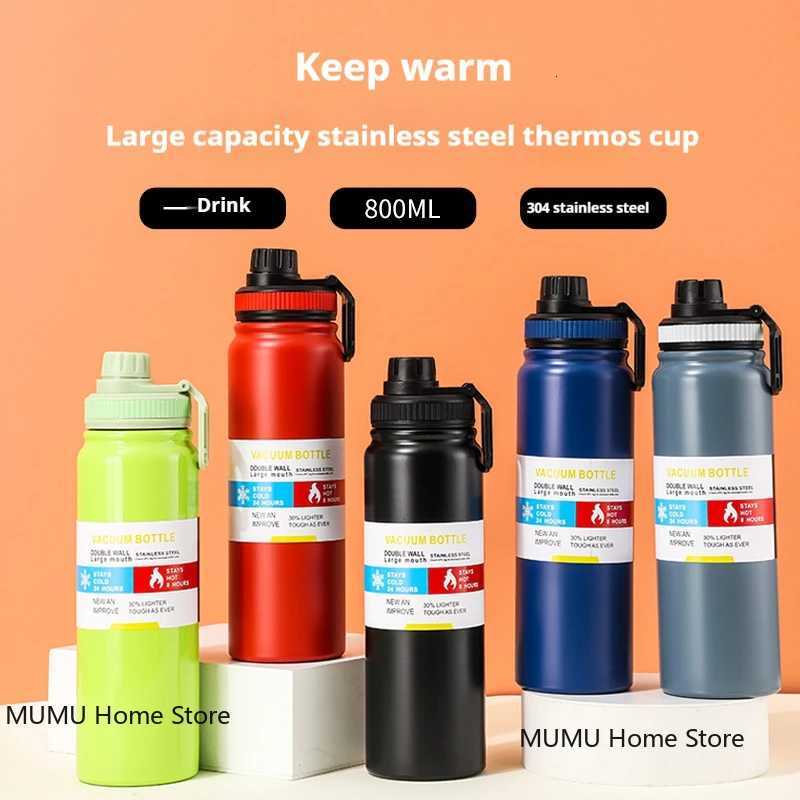 600/800/1000ML Stainless Steel Thermo Bottle Portable Tumbler Vacuum Flask Travel Thermal Water Bottle Tumbler for Outdoor Sport C251114