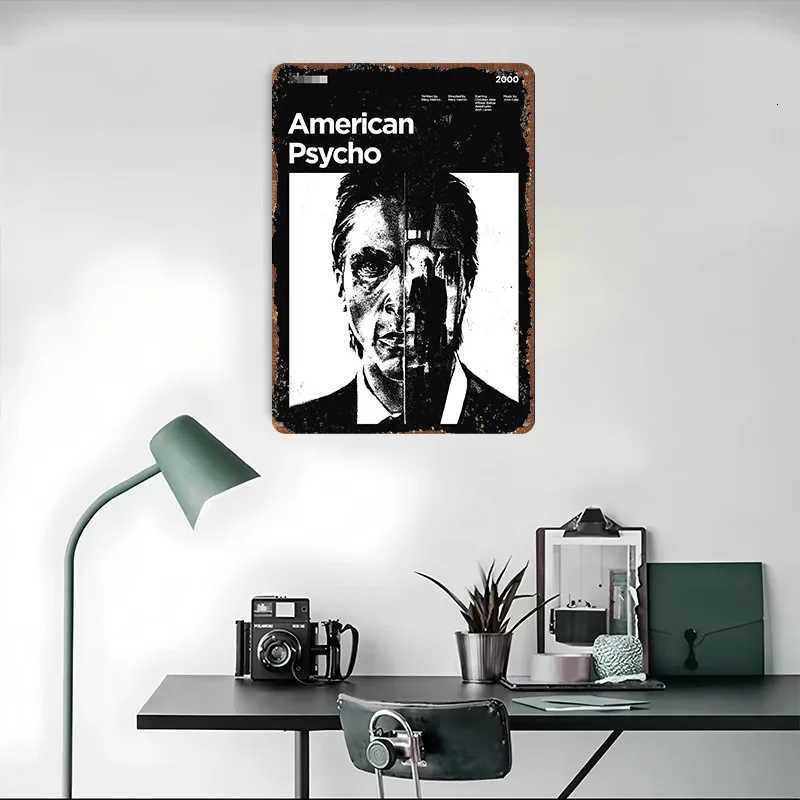 American Psycho Movie Metal Poster Tin Signs Wall Art Posters on the Wall Decoration Items Custom Metal Sign for Home DecorationM251114
