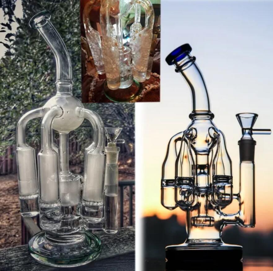 Bong glass BLUE Dab rig water pipe 14mm glass banger Tortoise for dabs smoking hookah heady mini bubblers recycler oil rigs