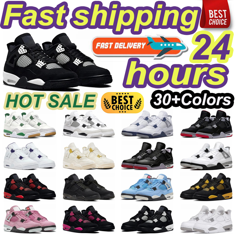 Fast delivery designer 4 Basketball shoes Men Women 4s Sneakers Worn Blue Panda Purple Thunder Cool Grey Bred Sports Mens Sneakes 36-47