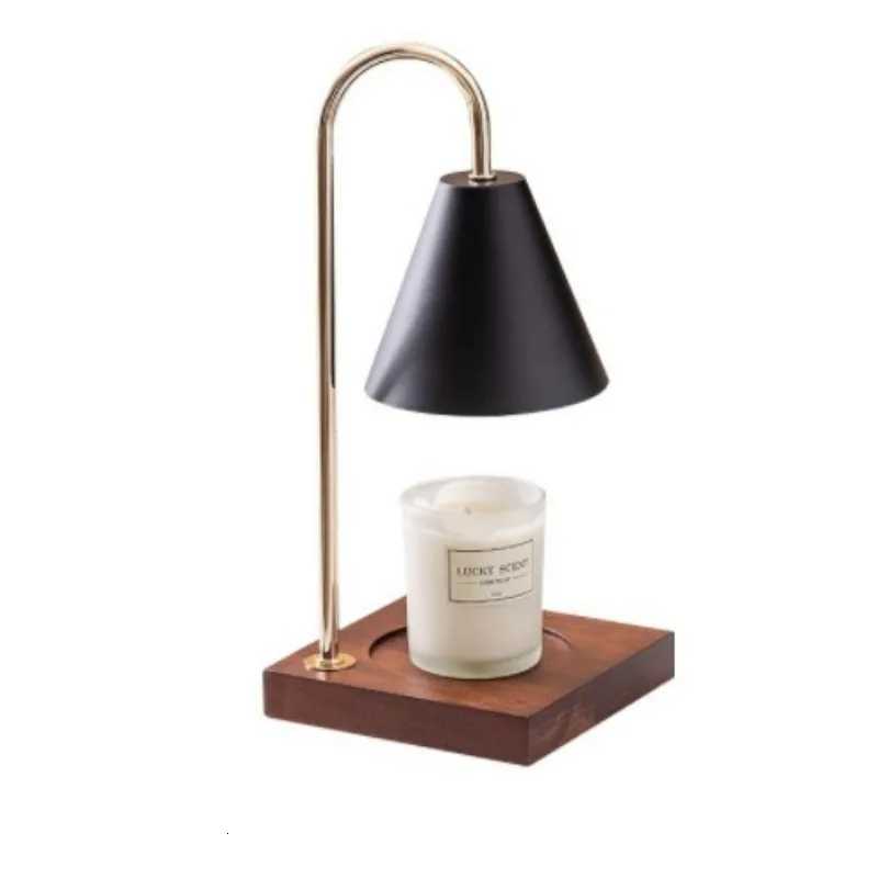 Desk lamp wax melting lamp aromatherapy lamp wooden base no fire candle lampmodern bedroom atmosphere desk lamp retro lamp M251114