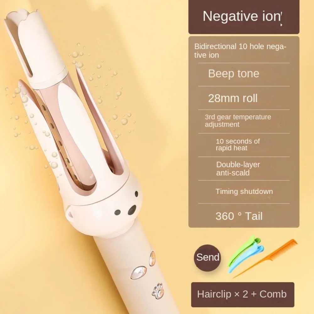 New 28mm Fully Automatic Curling Stick Ceramic Negative Ions Automatic Hair Curler Professional Electric Rotary Curler Home UseT251114