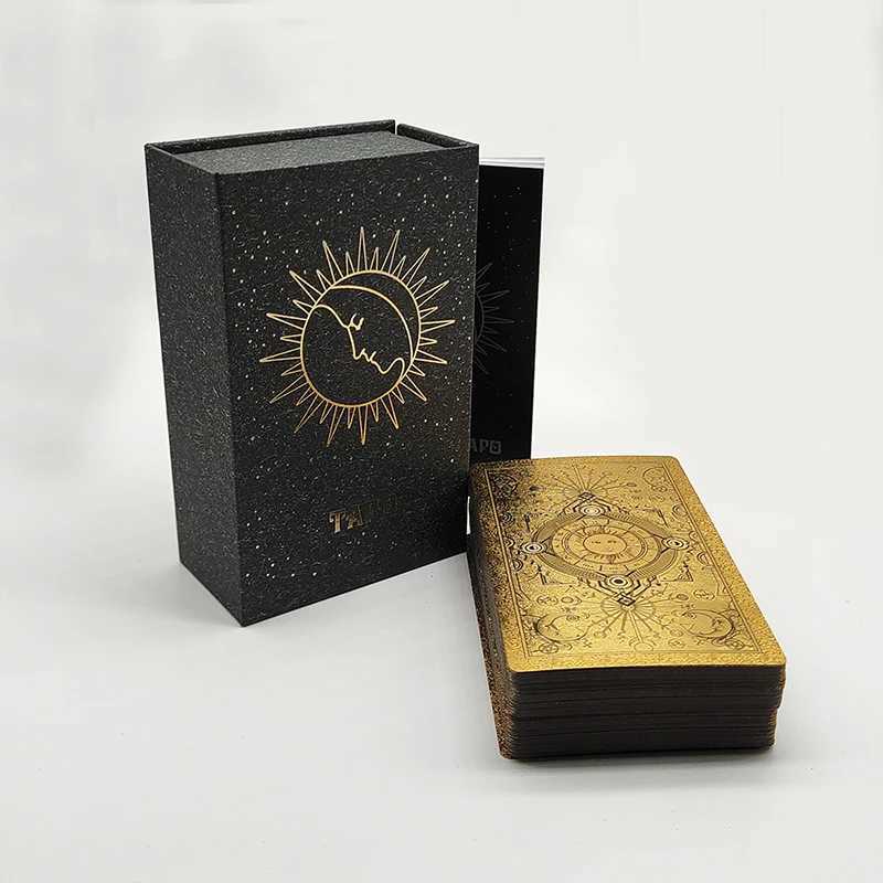 High Quality Gold Foil Tarot Russian Deluxe Divination Tarot Cards Predictive Board Games For Russia Market C251114