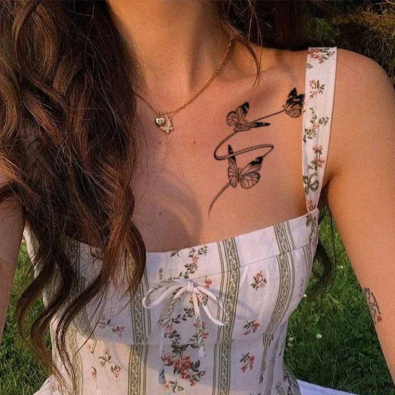 Herbal Juice Butterfly Temporary Tattoo Female Arm Thick Sexy Waterproof Tattoo Sticker Art Durable Punk Fake TattooXJ25414