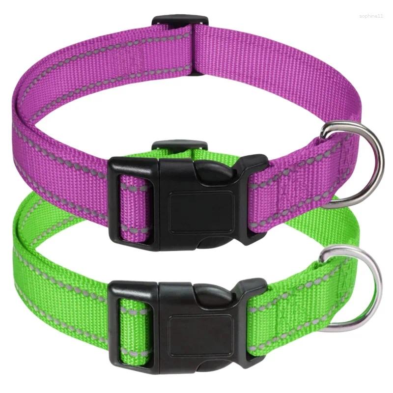 Update Selling Pet Nylon Reflective Dog Collar Adjustable Anti-Slip Leash