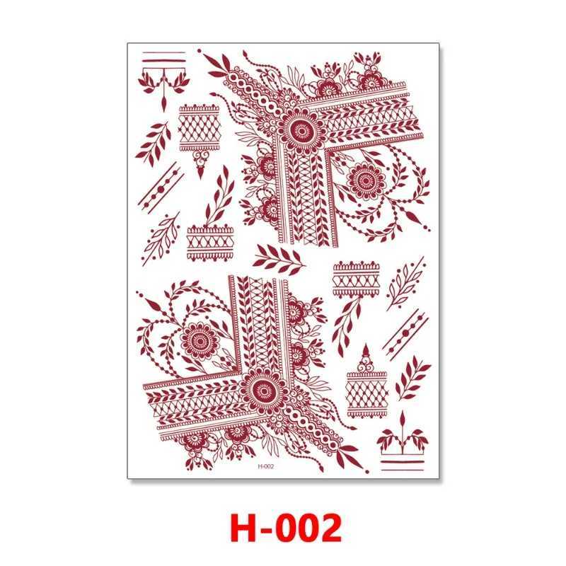 Lace tattoo stickers European and American Hannah red lace tattoo stickers water transfer printing temporary sexy laceXJ25414