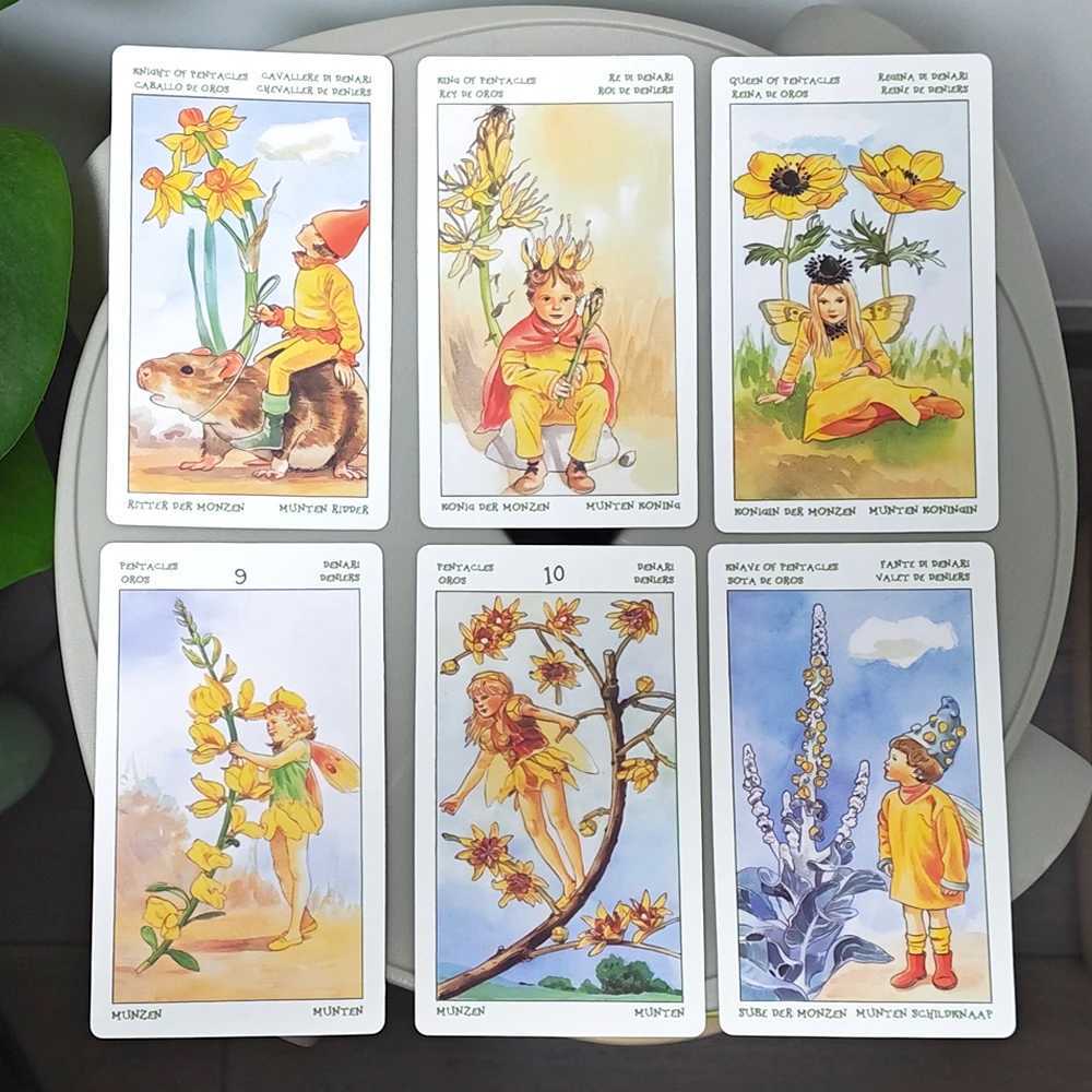127cm The Spirit of Flowers Tarot Deck 78 Pcs Delicate Lovely Tarot Cards Printed on 350GSM Double-embossed Cardstock C251114