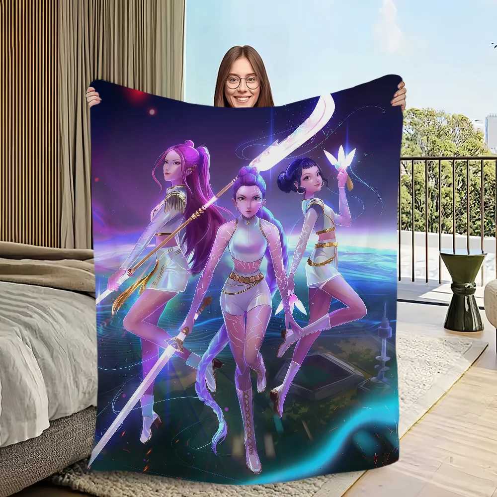 Blanket KPop warm soft Demon plush blanket for sofa living room office bedroom travel Hunters gift Flannel Z251111