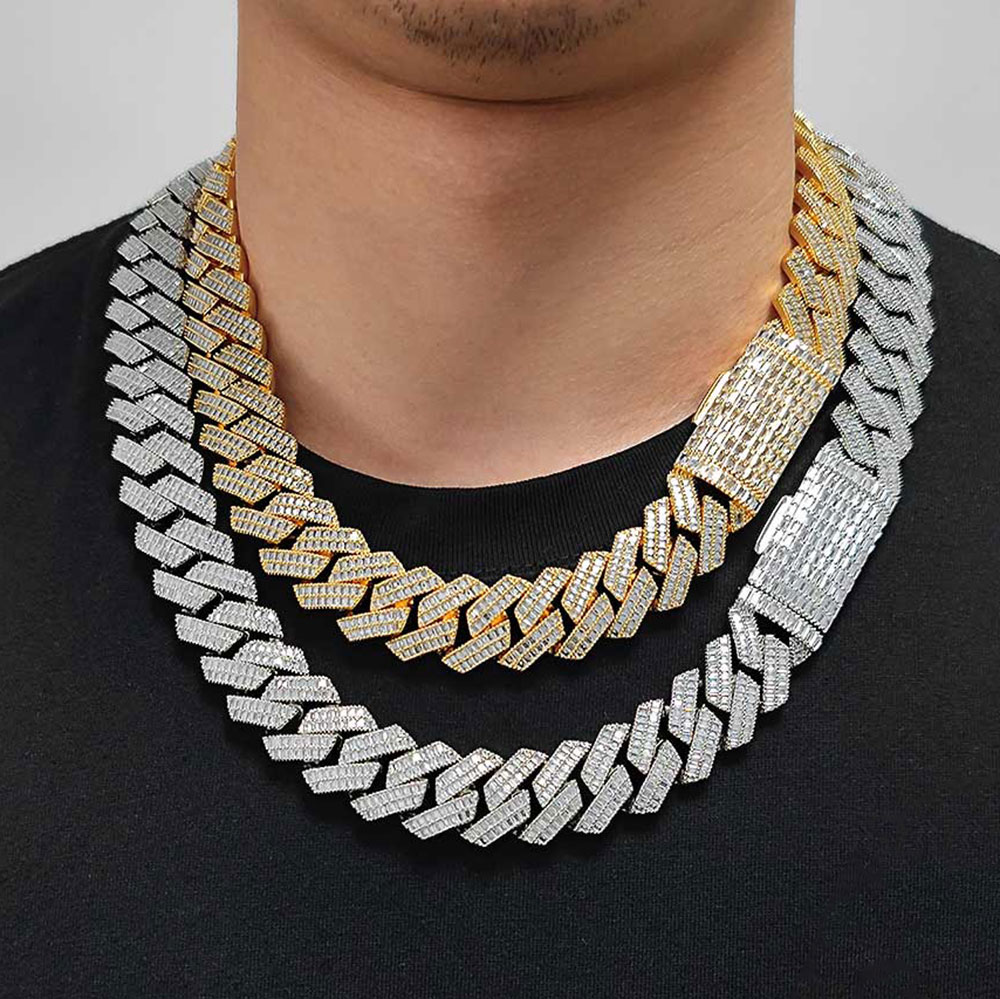 20MM Full Iced Out Cuban Link Chain Hip Hop 18K Gold Plated 5A Cubic-Zirconia Necklace for Men Miami Rapper Bling Diamond Choker