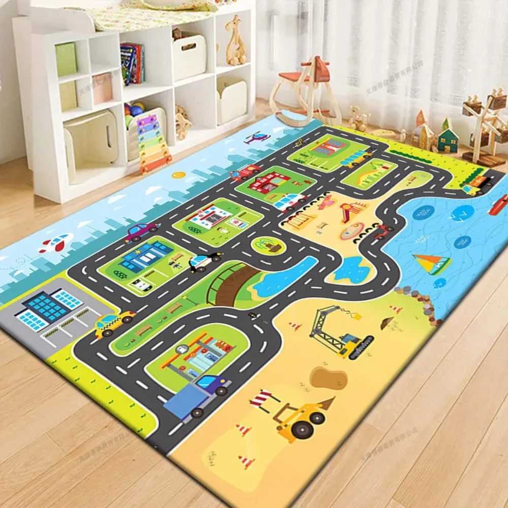 40x60cm Childrens Carpet Playmat Carpet is perfect for playing with cars and toys in urban life. Childrens Fun Carpet Throwing Bedroom Game Room S2541