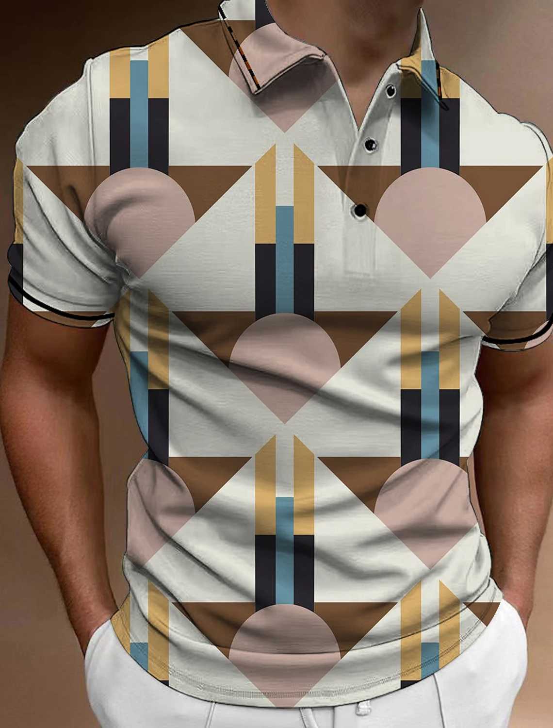 Summer fashion mens button polo shirt casual short sleeved mens polo T-shirt mens street top mens golf clothing W250414
