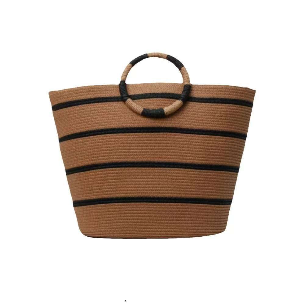 Handmade Beach Bag New Grass Beach Large Capacity Woven Casual Tote Women's Bag, Circular Handbag Kq2