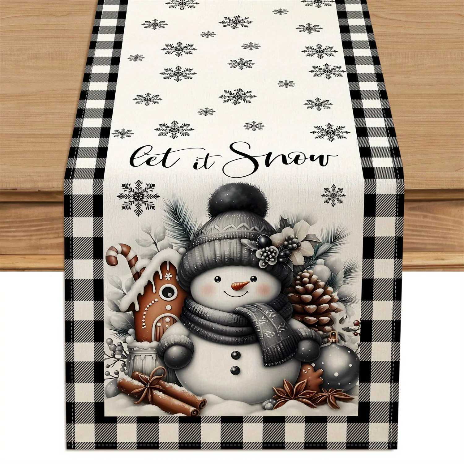 Christmas Christmas snowman running table man holiday table flag linen Christmas party waterproof tabletop decoration ideal gift Y251113