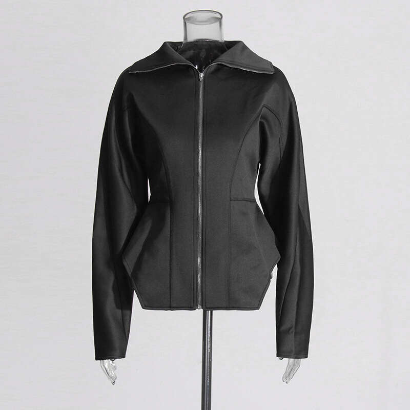 Designer Women's Personalized Hooded Jacket - Trendy Irregular Hem Design with Slim Fit & Slimming Effect, Solid Colors Available