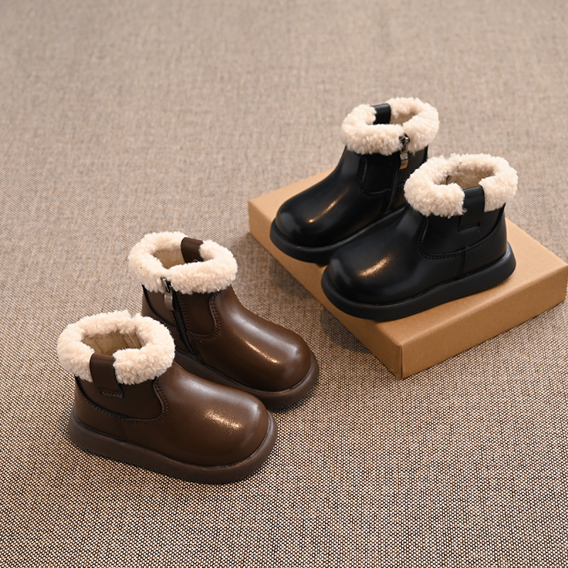 Classic Kids Winter Soft Fluffy Girls Boys Snow Fashion Versatile Warm Walkfashion Children's Causal School Toddler Ankle Boots Non-slip dh192238