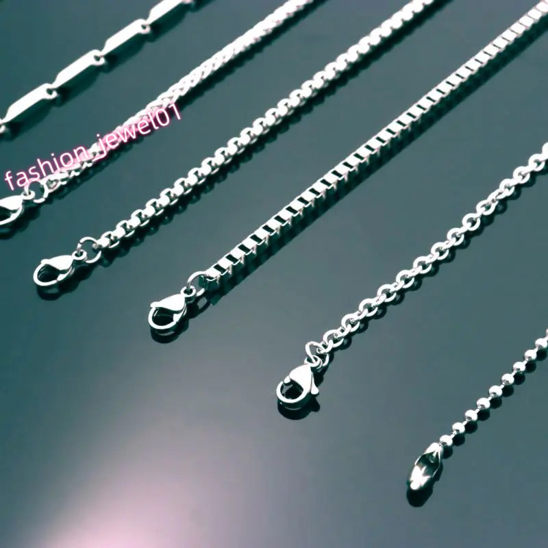 50 60 70 80cm Silver Color Mens Dragon Box Bead Snake Long Stainless Steel Necklace Chain For Pendant Women Jewelry Accessories