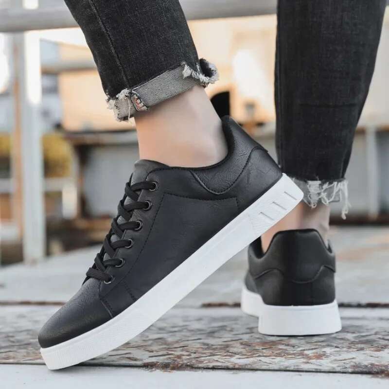 Casual Loafers British Sneakers hot Flats Classic Men Leather Shoes Spring Summer NEW New Trendy All-match Platform
