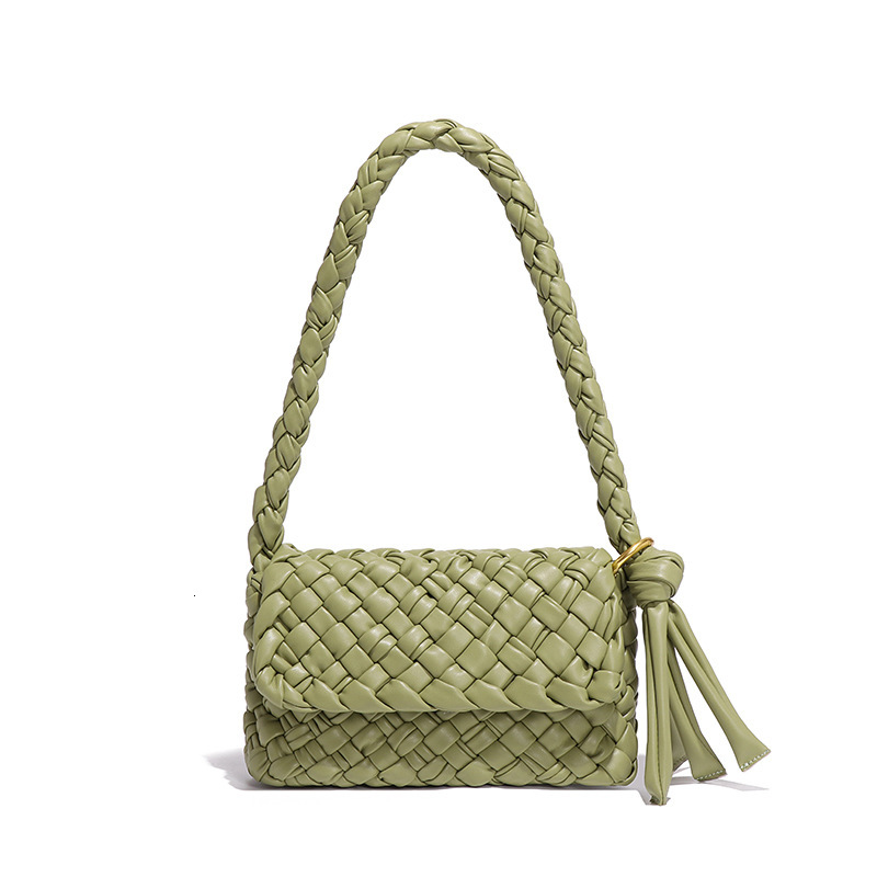 2025 New Braided Bag Women's Fashion PU Leather Female Bag Designer Crossbody Shoulder Handbag