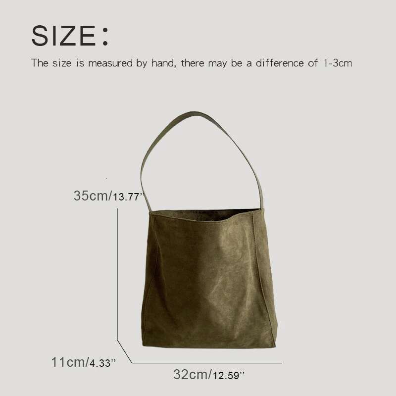 Korean Large Capacity Bags For Women Designer Handbags And Purses 2023 New In Faux Suede Vintage Nubuck Leather Shoulder