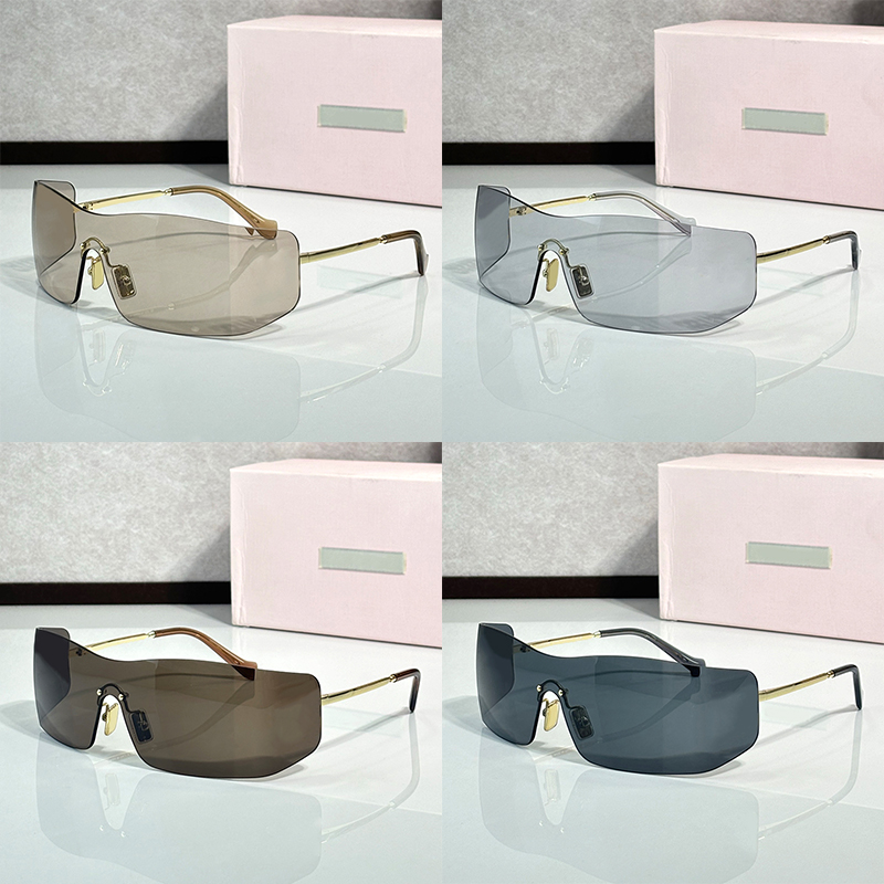 Designer Sunglasses Women And Men Fashion Rimless Curved Lens Runway Eyewear B53S Luxury Sunglasses Outdoor Goggles UV400 Glasses With Box